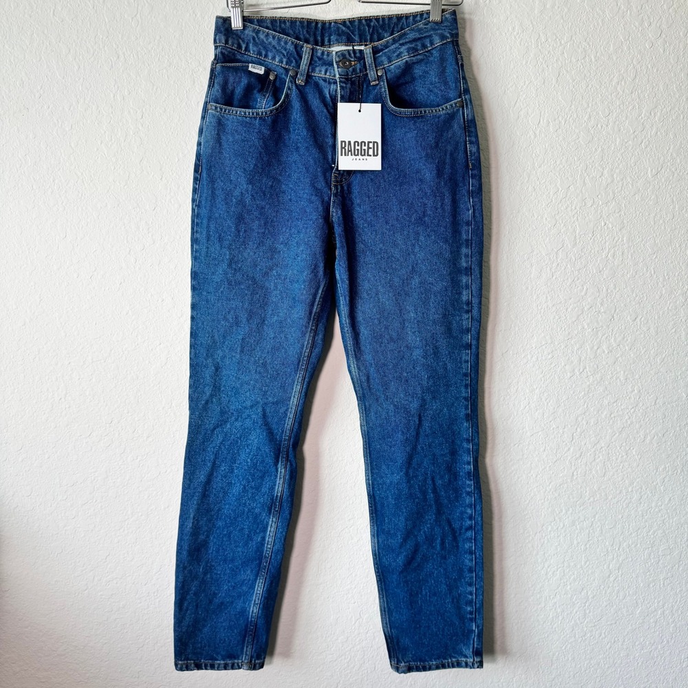 Ragged Priest Cougar Mom Jeans Indigo Organic Cotton High Rise Blue 28 NEW